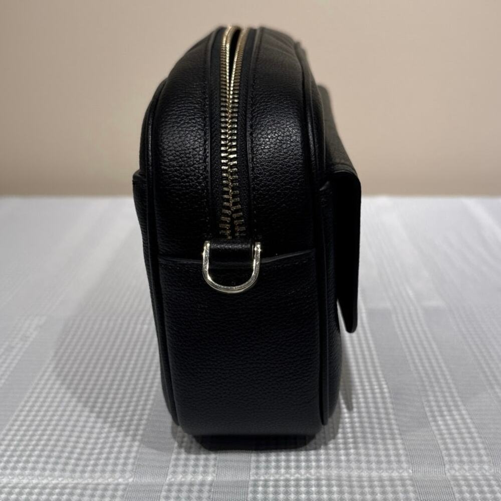 Kate Spade New York Rosie pebbled leather flap camera bag purse in black - Picture 8 of 14